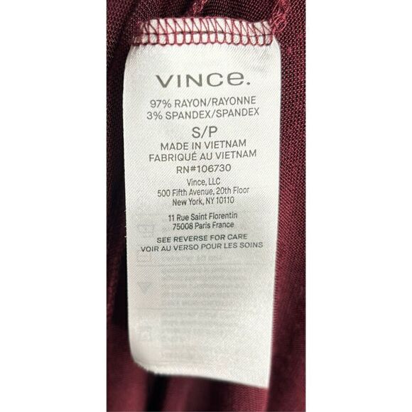 Vince Gathered Long Sleeve Midi Dress in Plum Wine NWT Size Small - Picture 7 of 7